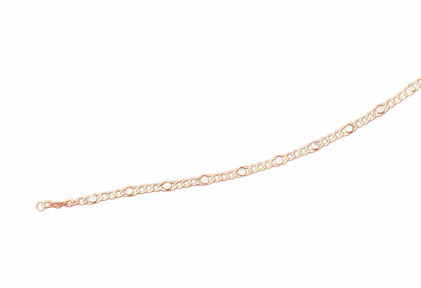 Pulsera de Eslabones de Oro 18K con Circonitas – Brillo y Elegancia en Cada Detalle