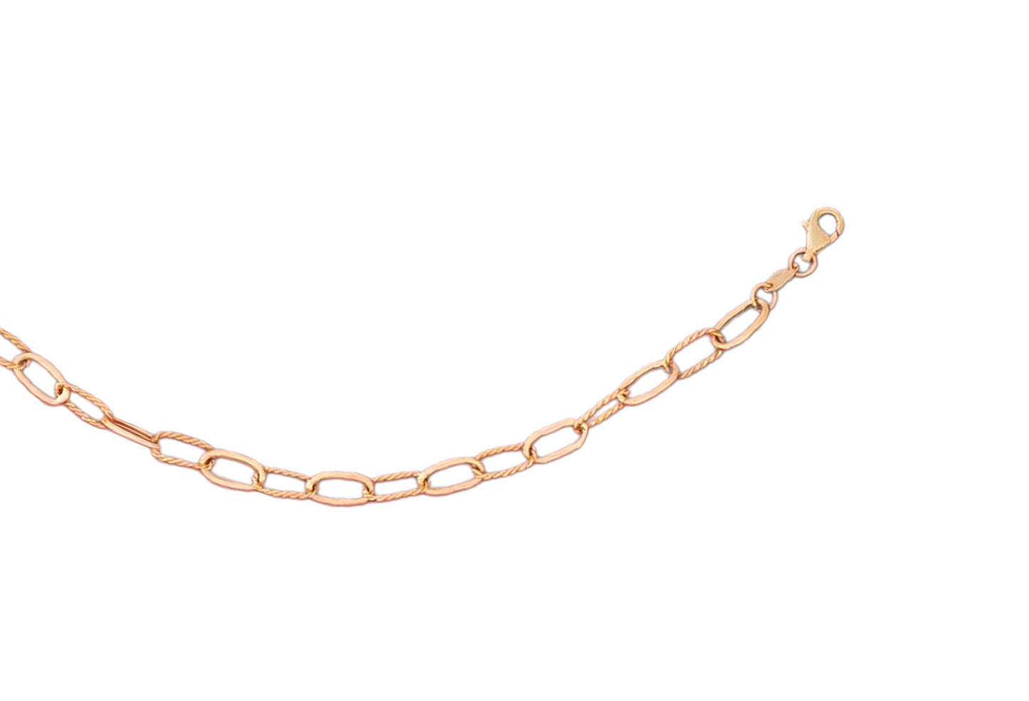 Pulsera de Oro 18K con Eslabones Rectangulares y Cierre Mosquetón – Estilo y Distinción