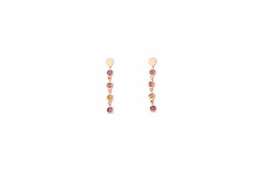 Pendientes Largos de Oro 18K con Cristales de Colores – Un Toque de Elegancia y Color