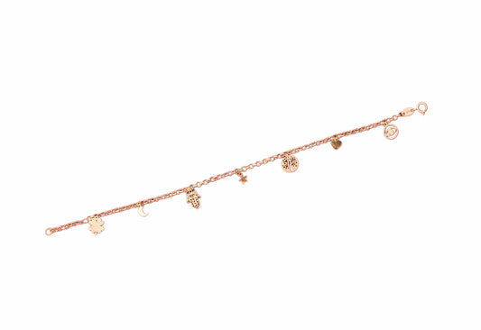 Pulsera de Oro 18K con Charms – Un Símbolo de Estilo y Protección